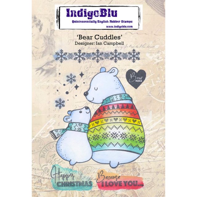 IndigoBlu Stamps IndigoBlu A6 Rubber Mounted Stamp Bear Cuddles | Set of 6