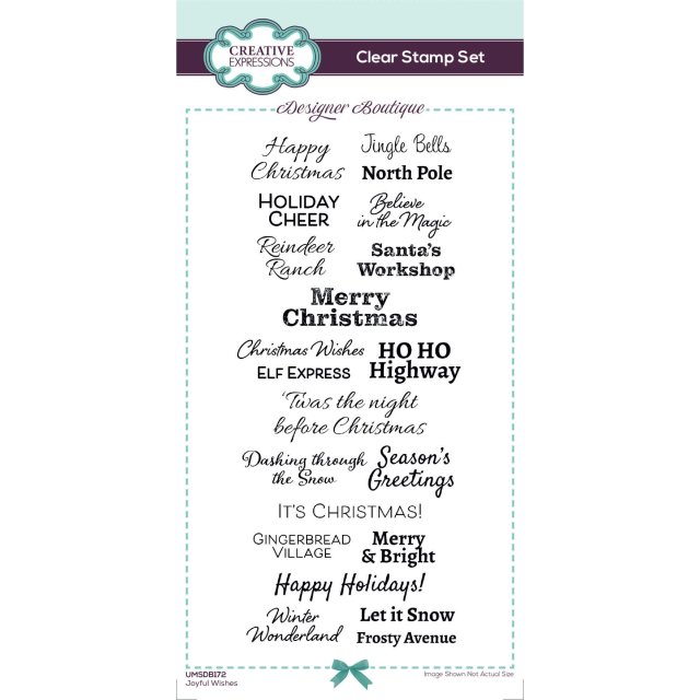 Creative Expressions Designer Boutique Clear Stamps Joyful Wishes | Set of 21