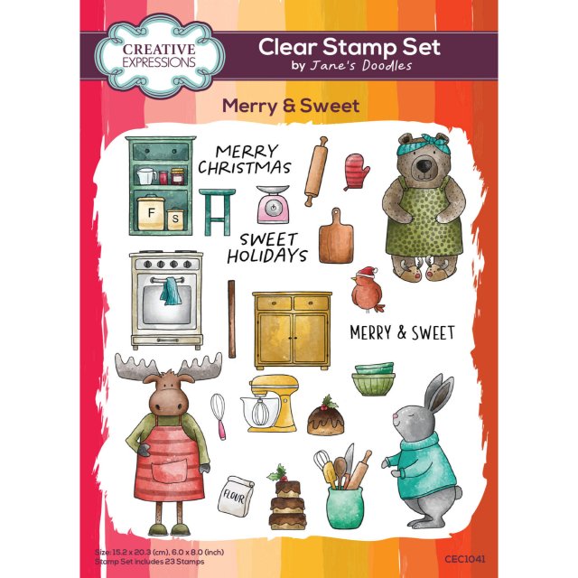 Jane's Doodles Creative Expressions Jane's Doodles Clear Stamps Merry & Sweet | Set of 23
