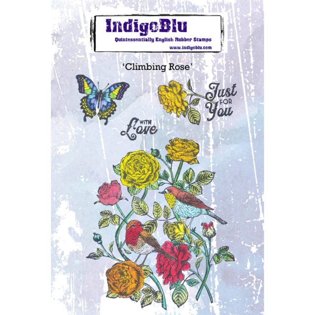 IndigoBlu Stamps IndigoBlu A6 Rubber Mounted Stamp Climbing Rose | Set of 4