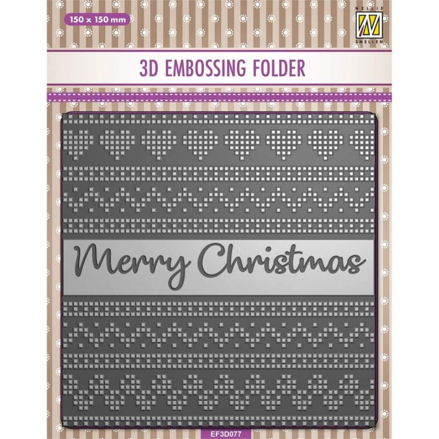 Nellie Snellen Nellie Snellen 3D Embossing Folder Merry Christmas