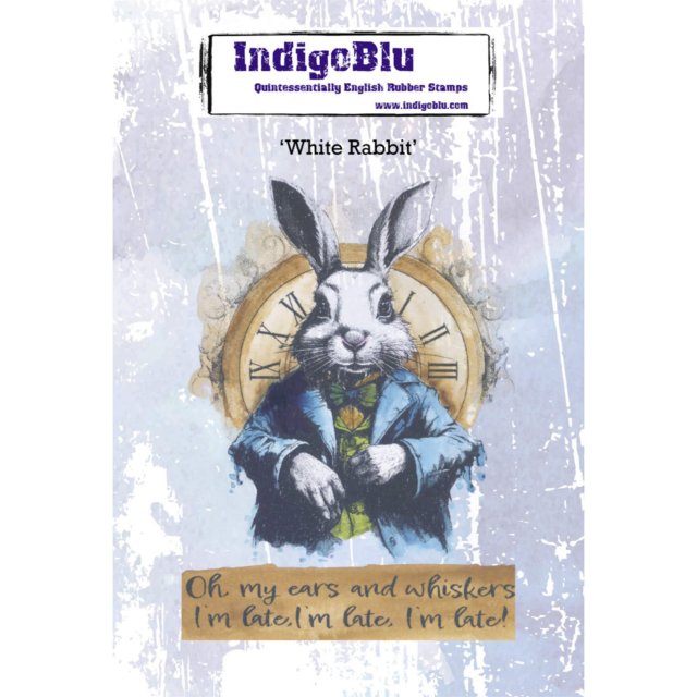 IndigoBlu Stamps IndigoBlu A6 Rubber Mounted Stamp White Rabbit | Set of 2