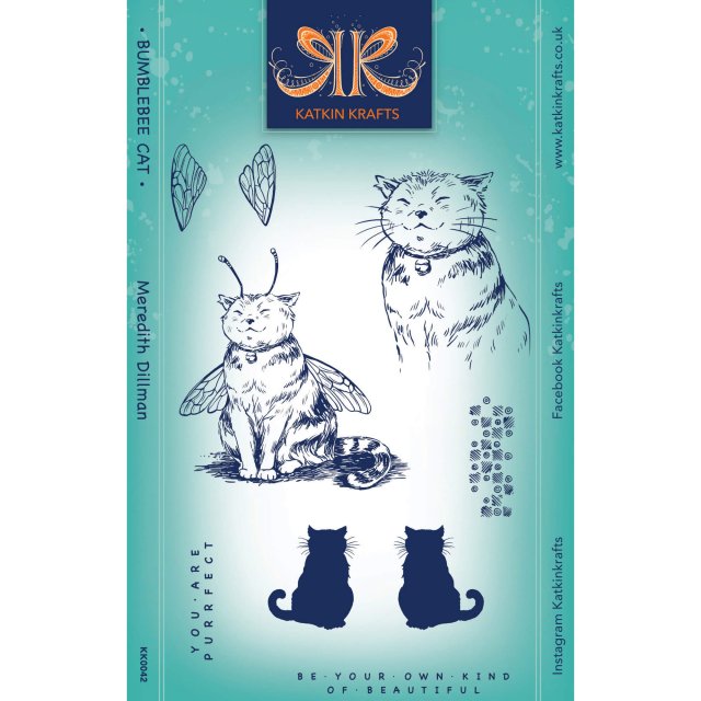 Katkin Krafts Katkin Krafts Clear Stamp Bumblebee Cat | Set of 9