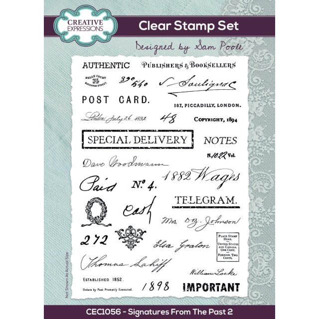 Sam Poole Creative Expressions Sam Poole Clear Stamp Signatures From The Past 2 | Set of 32