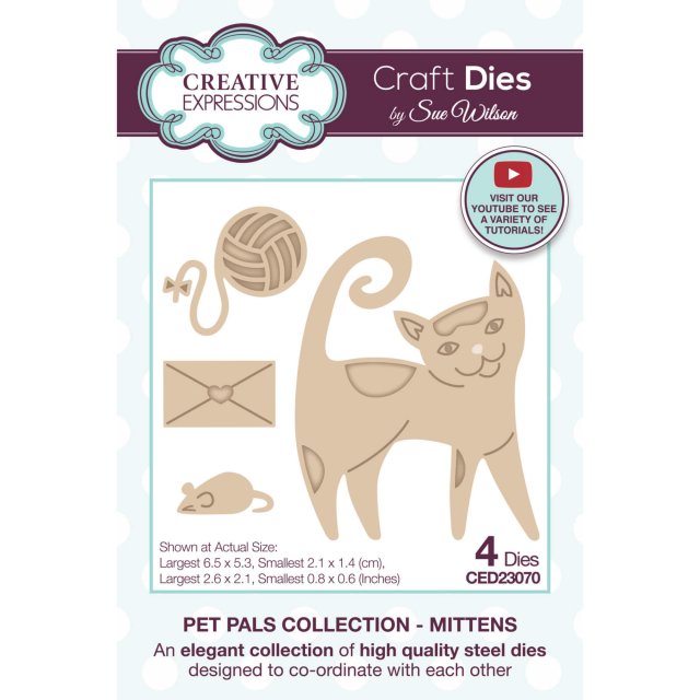 Sue Wilson Sue Wilson Craft Dies Pet Pals Collection Mittens | Set of 4