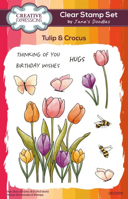 Jane's Doodles Creative Expressions Jane's Doodles Clear Stamps Tulip & Crocus | Set of 11