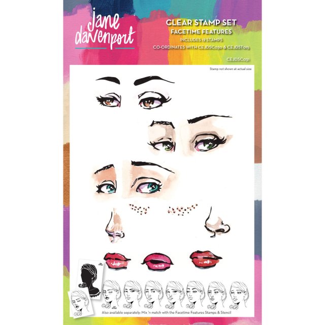 Jane Davenport Jane Davenport Clear Stamp Facetime Features | Set of 12
