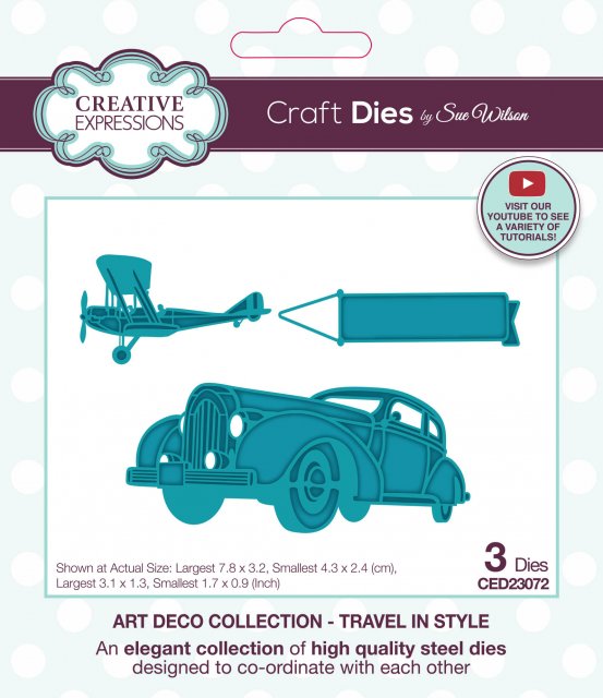Sue Wilson Sue Wilson Craft Dies Art Deco Collection Travel In Style | Set of 3