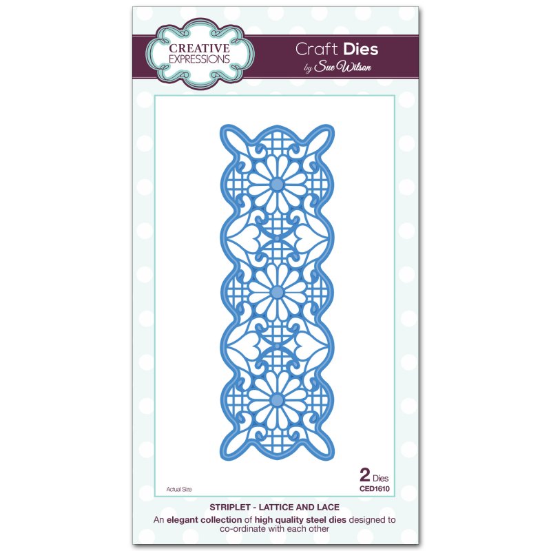 Sue Wilson Sue Wilson Craft Dies Striplet Collection Lattice and Lace | Set of 2
