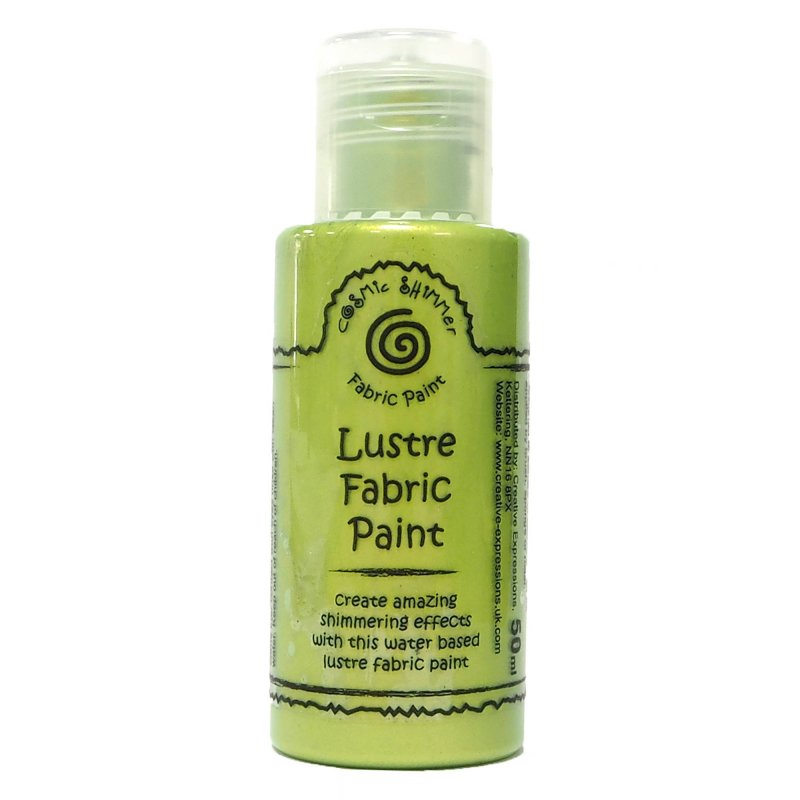Cosmic Shimmer Cosmic Shimmer Lustre Fabric Paint Golden Lime | 50ml