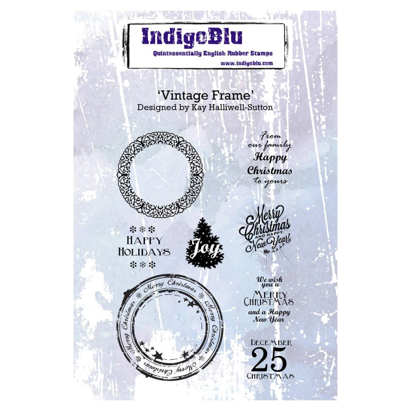 IndigoBlu Stamps IndigoBlu A6 Rubber Mounted Stamp Vintage Frame | Set of 8