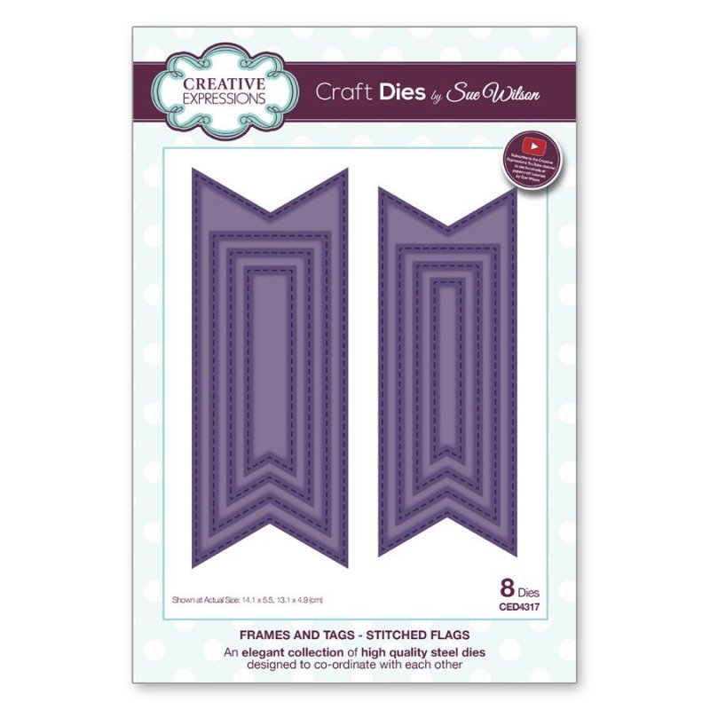 Sue Wilson Sue Wilson Craft Dies Frames & Tags Collection Stitched Flags | Set of 8
