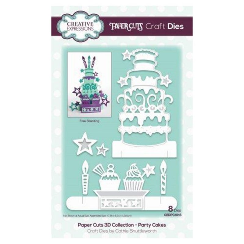 Paper Cuts Creative Expressions Craft Dies Paper Cuts 3D Collection Party Cakes | Set of 8