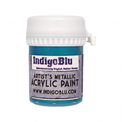 IndigoBlu Artists Metallic Acrylic Paint Kingfisher Blue | 20ml