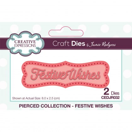 Jamie Rodgers Craft Die Pierced Festive Wishes | Set of 2
