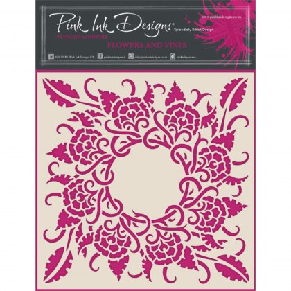 Pink Ink Designs Stencil Flowers & Vines | 7 x 7 inch