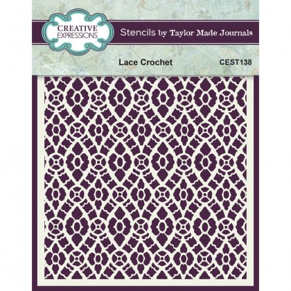 Creative Expressions Stencil by Taylor Made Journals Lace Crochet | 6 x 6 inch