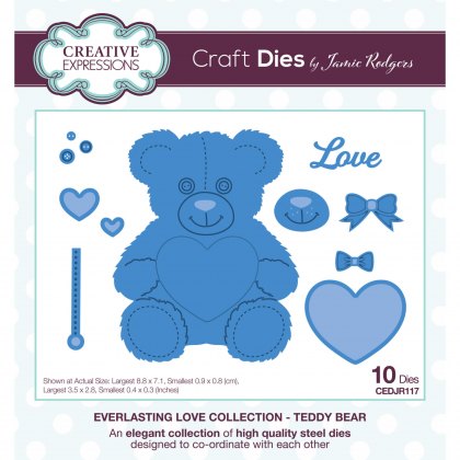 Jamie Rodgers Craft Die Everlasting Love Teddy Bear | Set of 10
