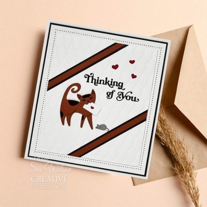 Sue Wilson Craft Dies Mini Shadowed Sentiments Collection Thinking Of You | Set of 2