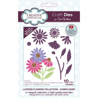 Sue Wilson Craft Dies Layered Flowers Collection Coneflower | Set of 10