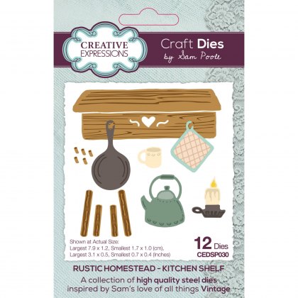 Creative Expressions Sam Poole Craft Die Rustic Homestead Kitchen Shelf | Set of 12