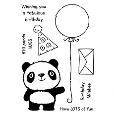 Woodware Clear Stamps Panda Birthday | Set of 8