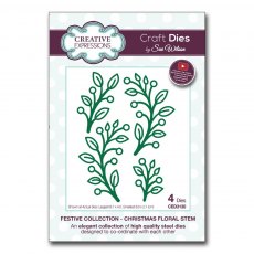 Sue Wilson Craft Dies Festive Collection Christmas Floral Stem | Set of 4