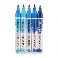 Ecoline Brush Pen Set Blue | Set of 5