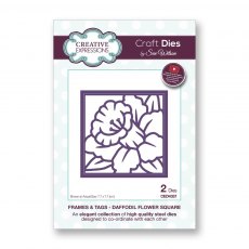 Sue Wilson Craft Dies Frames and Tags Collection Daffodil Flower Square | Set of 2