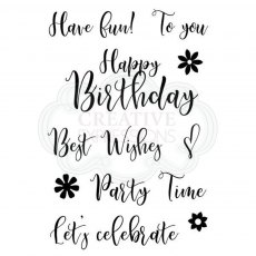 Woodware Clear Stamps Scripted Wishes | Set of 10