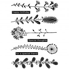 Woodware Clear Stamps Doodle Plants and Things | Set of 8