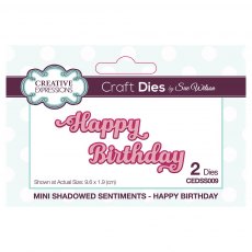 Sue Wilson Craft Dies Mini Shadowed Sentiments Collection Happy Birthday | Set of 2
