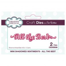 Sue Wilson Craft Dies Mini Shadowed Sentiments Collection All The Best | Set of 2