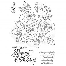 Woodware Clear Stamps Classic Rose Bunch | Set of 4