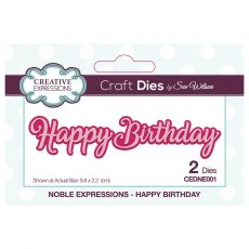 Sue Wilson Craft Dies Noble Expressions Collection Happy Birthday | Set of 2