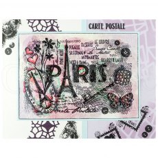 Woodware Clear Stamps Paris Postcard