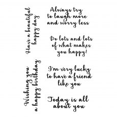 Woodware Clear Stamps Happy Thoughts | Set of 6