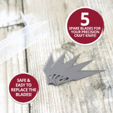 Hunkydory Premier Craft Tools Spare Blades for Precision Craft Knife | 5 Pack