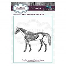 Creative Expressions Pre Cut Rubber Stamp by Andy Skinner Skeleton of a Horse