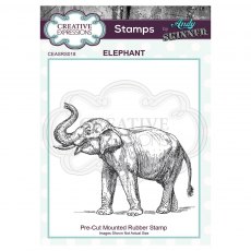 Creative Expressions Pre Cut Rubber Stamp by Andy Skinner Elephant