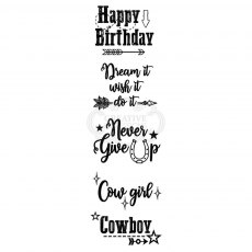Woodware Clear Stamps Wild West Greetings | Set of 5