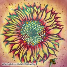 Pink Ink Designs Sunflower Rays Stencil | 8 x 8 inch