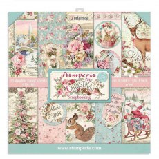 Stamperia Paper Pad Pink Christmas | 12 x 12 inch