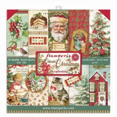 Stamperia Paper Pad Classic Christmas | 12 x 12 inch