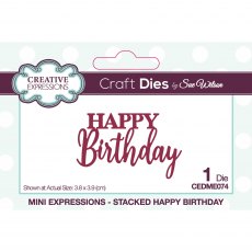 Sue Wilson Craft Dies Mini Expressions Collection Stacked Happy Birthday