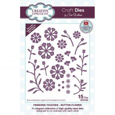 Sue Wilson Craft Dies Finishing Touches Collection Button Flower | Set of 15