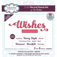 Sue Wilson Craft Dies Festive Collection Wishes Die & Stamp Set | Set of 11