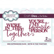 Sue Wilson Craft Dies Mini Expressions Duos Collection We're In This Together | Set of 2