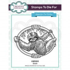 Creative Expressions Pre Cut Rubber Stamp Sloth