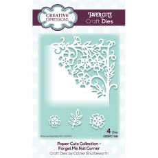 Creative Expressions Craft Dies Paper Cuts Collection Forget Me Not Corner | Set of 4